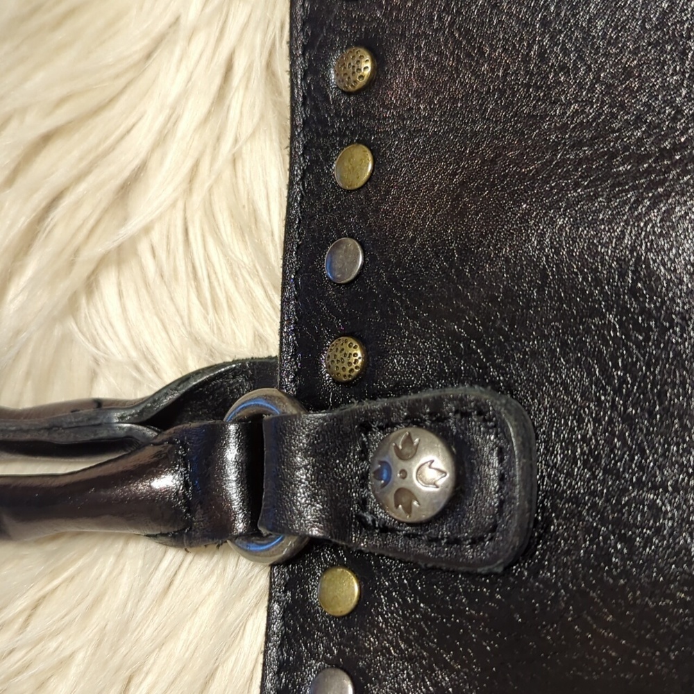 Black leather Patricia Nash Zancona tote bag purse - Picture 8 of 15